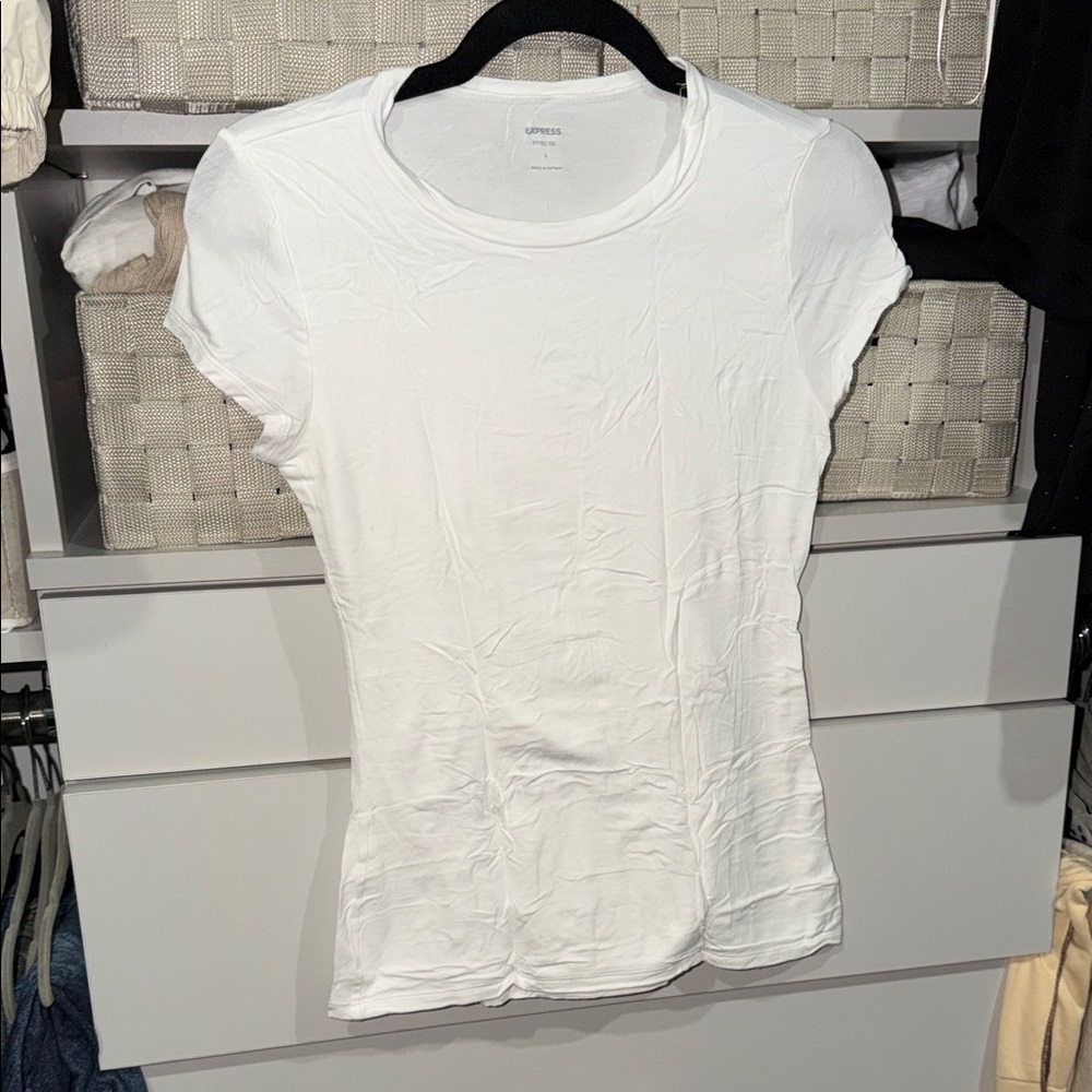 Express White Short Sleeve Tee